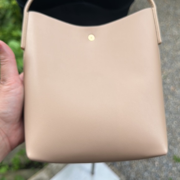 Samara Vegan Tan Leather Crossbody neutral tan cream color - Picture 5 of 10